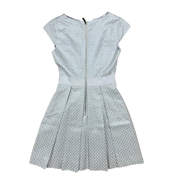 Ted Baker Denai Jacquard Dress Geo Print Pleated Skirt Fit Flare Size 1 US 2 - Picture 5 of 9